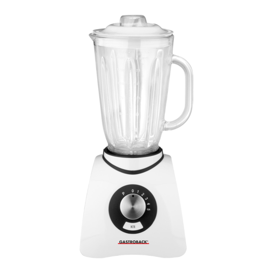Gastroback DESIGN VITAL MIXER BASIC Bedienungsanleitung