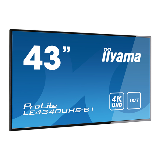 iiyama ProLite LE4340UHS Bedienungsanleitung