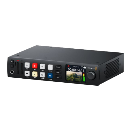 Blackmagic Design HyperDeck Installations- Und Bedienungsanleitung