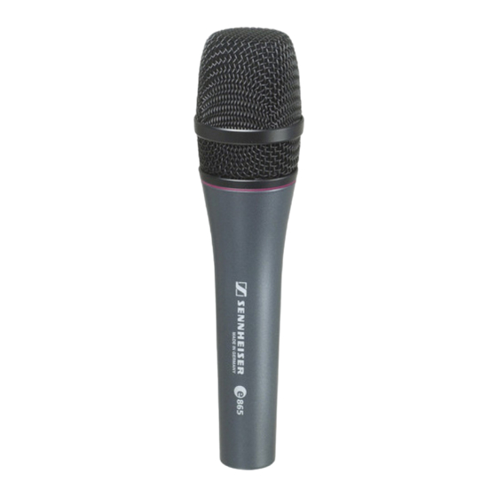 Sennheiser e 865 Bedienungsanleitung