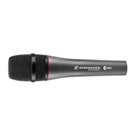 Sennheiser e 865 Bedienungsanleitung
