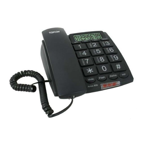 Topcom AXISS 800 Gebrauchsanweisung