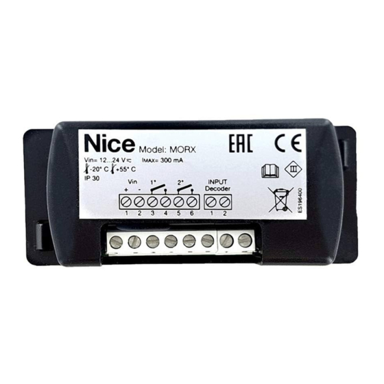 Nice morx Installationsanleitung