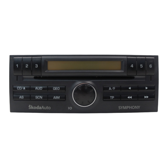 SkodaAuto SYMPHONY MIT CD Bedienungsanleitung