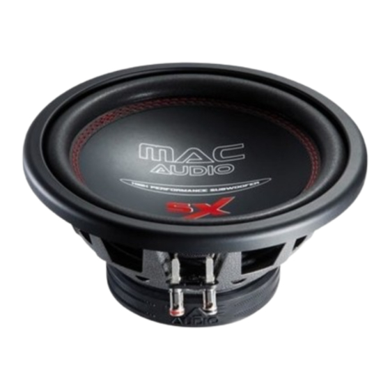 MAC Audio SX 12 Bedienungsanleitung/Garantiekunde