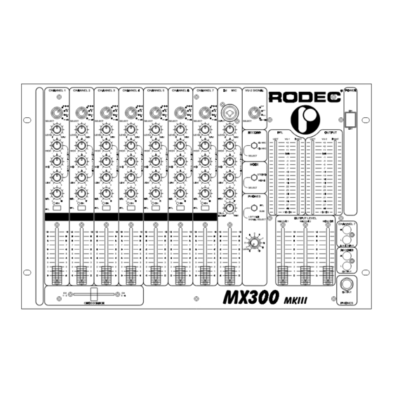 Rodec MX300 MKIII Bedienungsanleitung