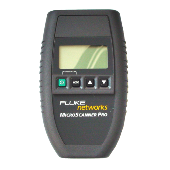 Fluke Networks MicroScanner Pro Benutzerhandbuch