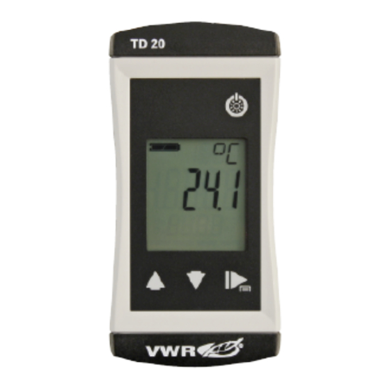 VWR TD20 Betriebsanleitung