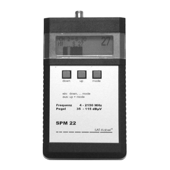 SAT-Kabel SPM 22 Bedienungsanleitung