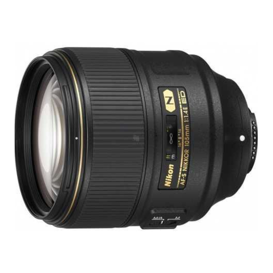 Nikon AF-S NIKKOR 105mm f/1.4E ED Benutzerhandbuch