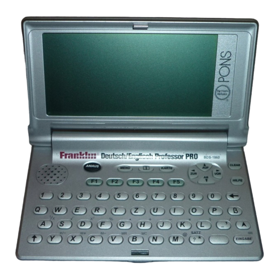Franklin bds-1860 Bedienungsanleitung