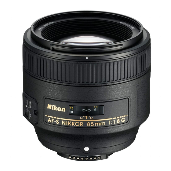 Nikon AF Nikkor 85mm f/1.8 D Bedienungsanleitung