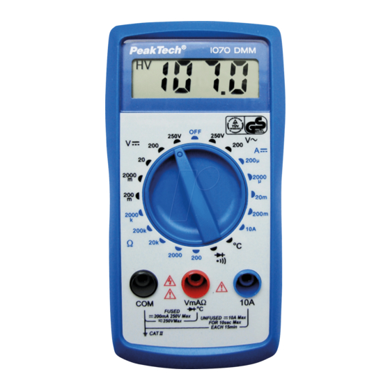 PeakTech 1070 Bedienungsanleitung
