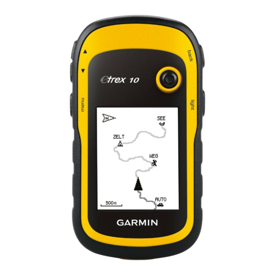 Garmin eTrex 10 Kurzbedienungsanleitung
