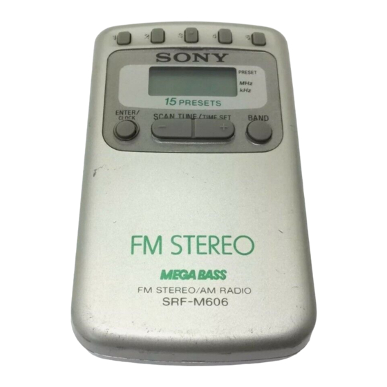 Sony SRF-M606 Bedienungsanleitung