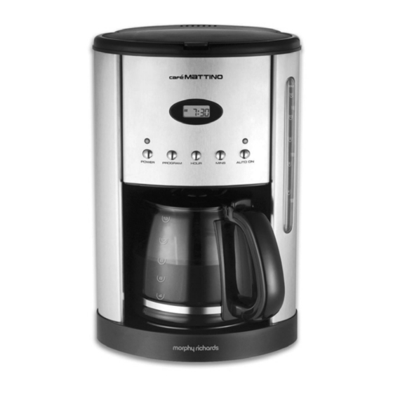 Morphy Richards cafe MATTINO Bedienungsanleitung