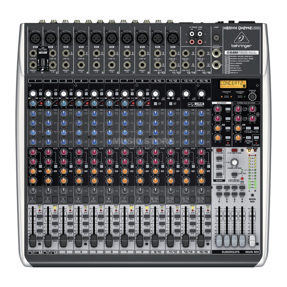 Behringer XENYX QX2442USB Schnellstarteranleitung