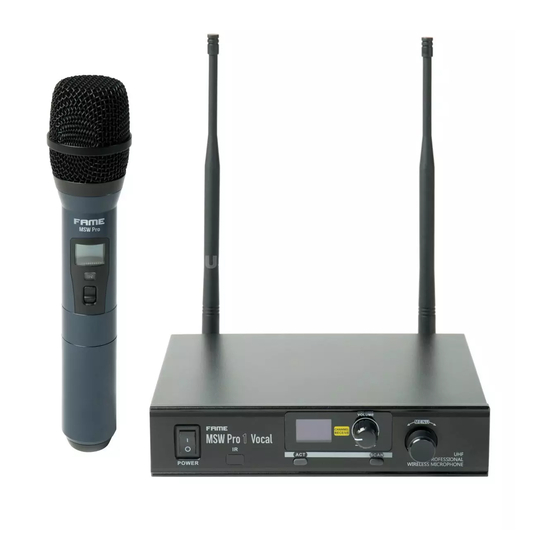 FAME MSW pro 1 Vocal Bedienungsanleitung