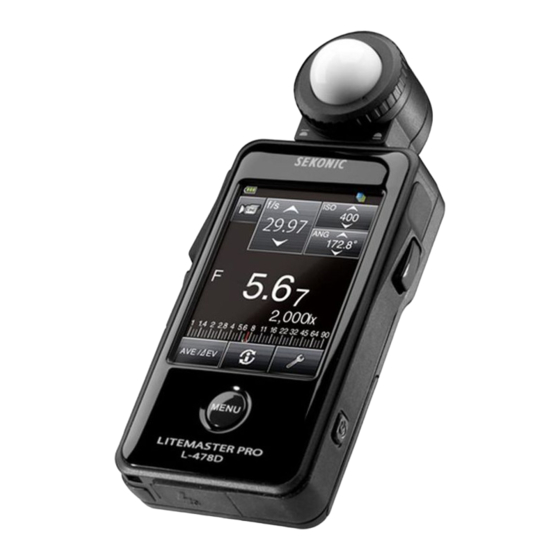 Sekonic LITEMASTER PRO L- 478D, LITEMASTER PRO L - 478D - A, LITEMATER PRO L - 478D - U, LITEMASTER PRO L - 478DR,LITEMASTER PRO L - 478 Bedienungsanleitung