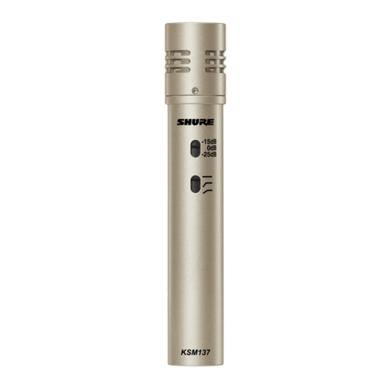 Shure KSM137 Bedienungsanleitung