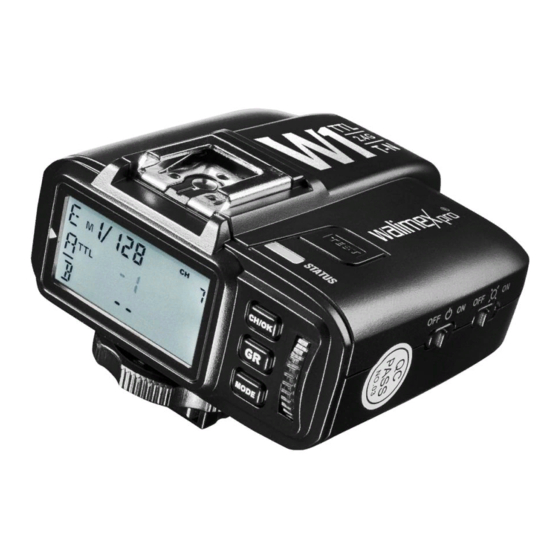 Walimex Pro W1 TTL T-O Gebrauchsanleitung