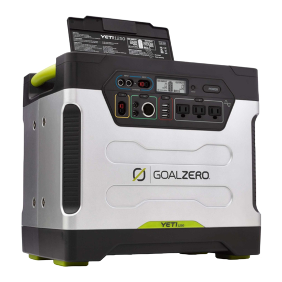GOAL ZERO Yeti 1250 Bedienungsanleitung