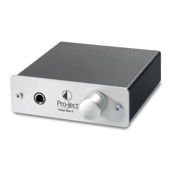 Pro-Ject Audio Systems Head Box II Bedienungsanleitung