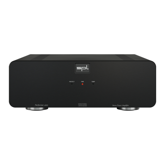 SPL Performer s800 Bedienungsanleitung
