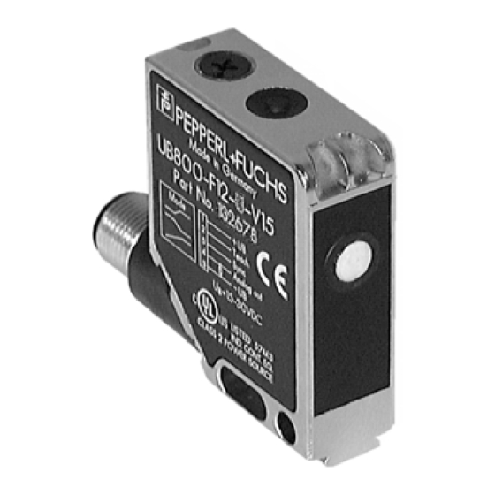 Pepperl+Fuchs UB800-F12-I-V15 Hinweise