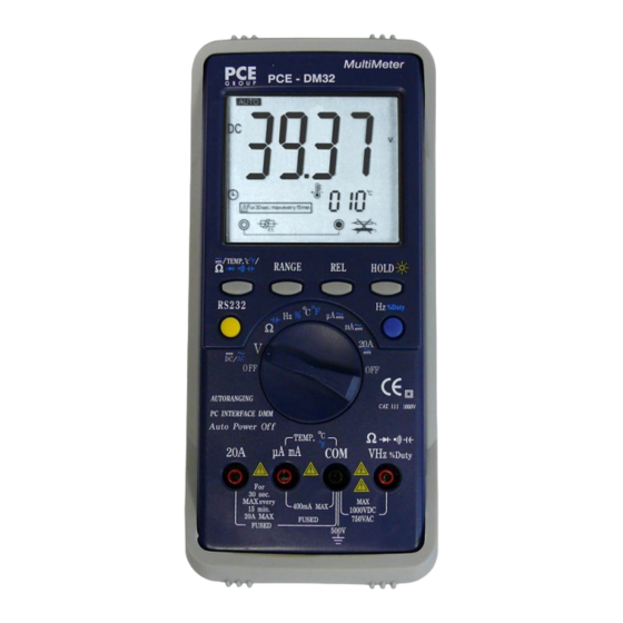 PCE Instruments PCE-DM 32 Bedienungsanleitung