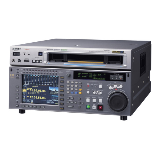 Sony SRW-5000 Bedienerführung