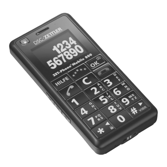 DSC-ZETTLER ZET-Phone Mobile 800 Bedienungsanleitung