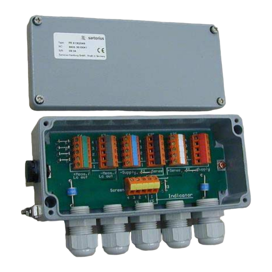 Sartorius PR 6130/04 N Gebrauchsanleitung