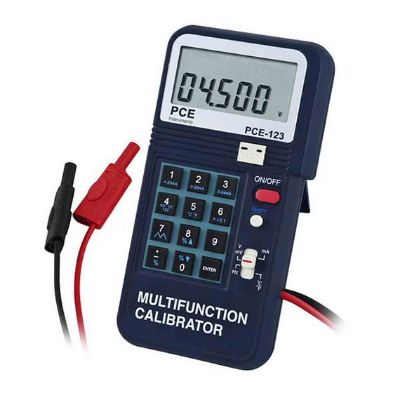 PCE Instruments PCE-123 Bedienungsanleitung