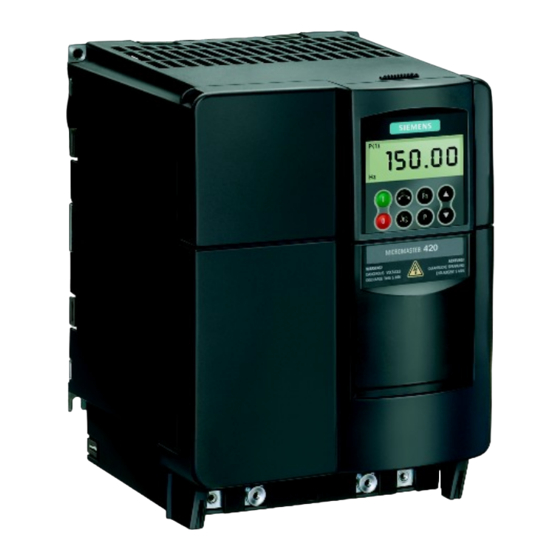 SIEMENS MICROMASTER 440 BETRIEBSANLEITUNG PdfHerunterladen ManualsLib