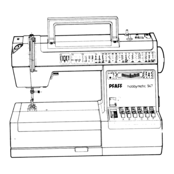 Pfaff hobbymatic 947 Bedienungsanleitung
