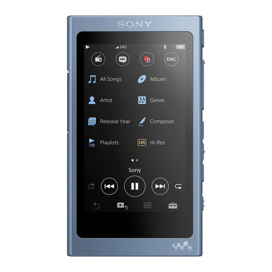 Sony NW-A46HN Anleitung