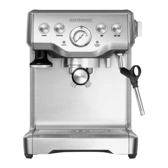 Gastroback 42611 Design Espresso Advanced Plus Bedienungsanleitung