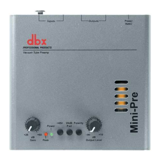 dbx Mini-Pre Bedienungsanleitung