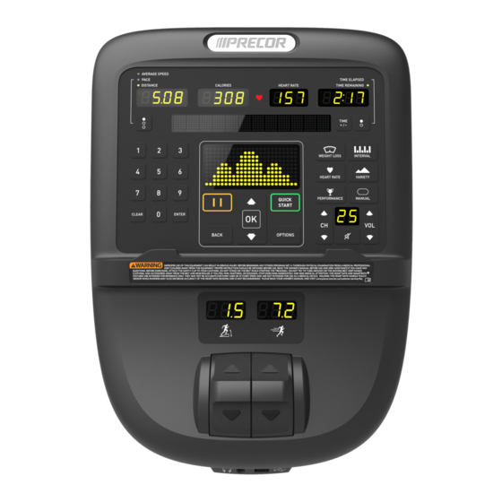 Precor P31 Erste Schritte