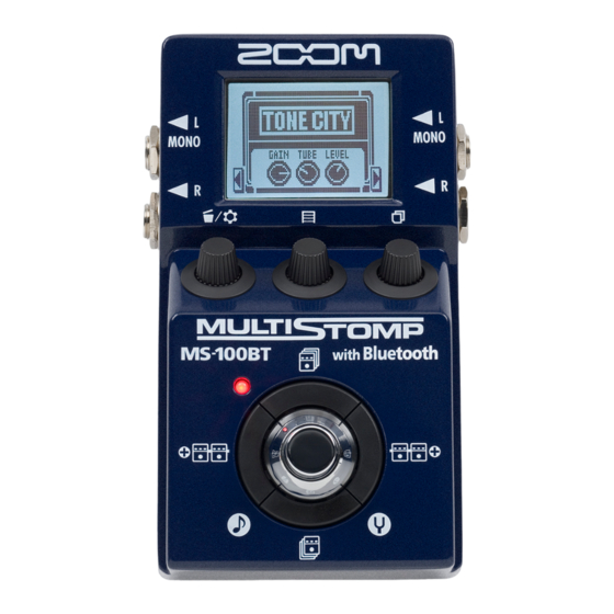 Zoom MultiStomp MS-100BT Bedienungsanleitung