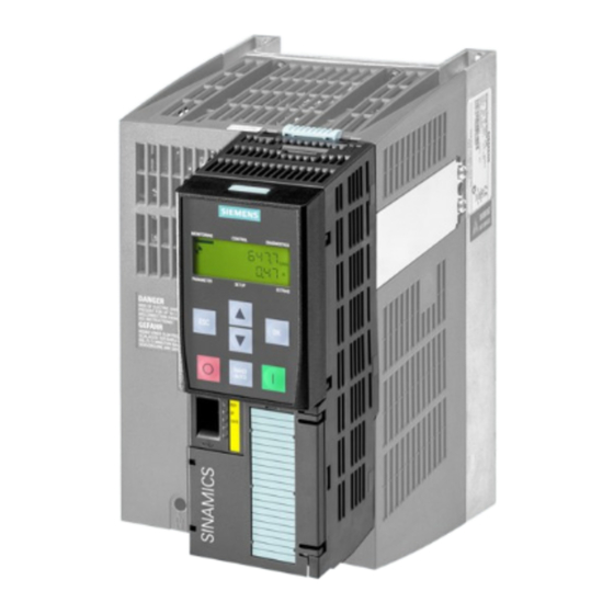 SIEMENS SINAMICS G120 FUNKTIONSHANDBUCH Pdf-Herunterladen | ManualsLib