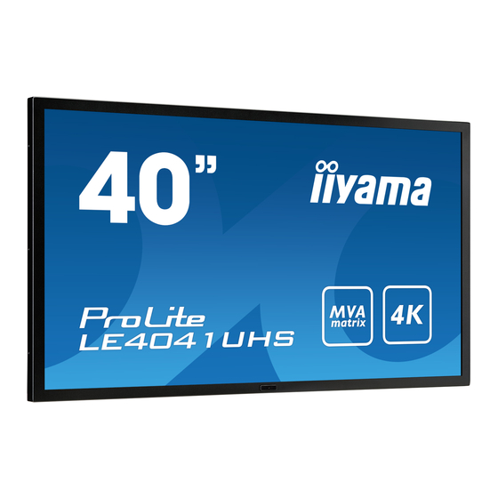 iiyama ProLite LE4041UHS Bedienungsanleitung