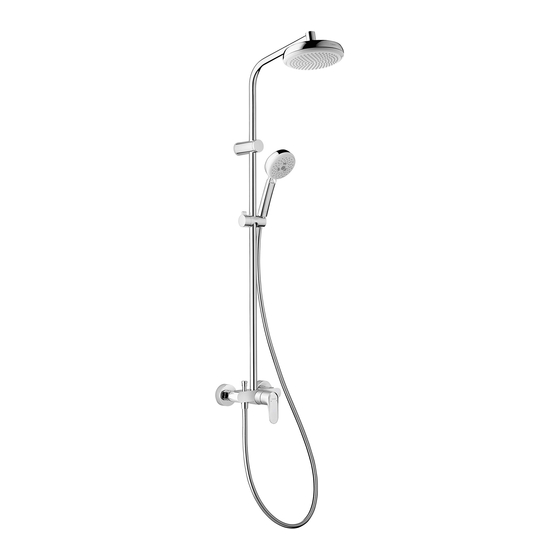 HANSGROHE MyClub 180 Showerpipe 26739400 Gebrauchsanleitung, Montageanleitung