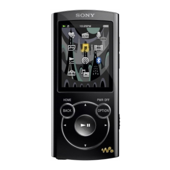 Sony WALKMAN NWZ-A865 Anleitung