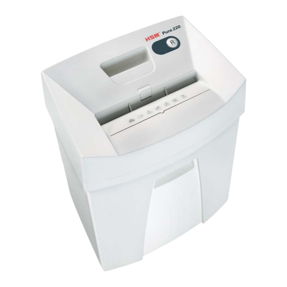 HSM Pure 220 Betriebsanleitung