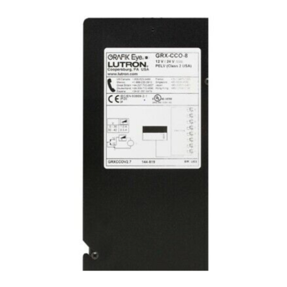 Lutron GRAFIK Eye GRX-CCO-8 Installationsanleitung