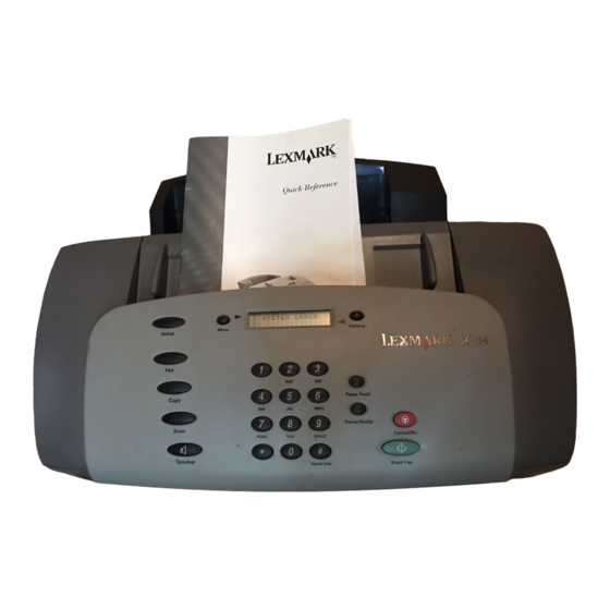 Lexmark X125 Kurzanleitung