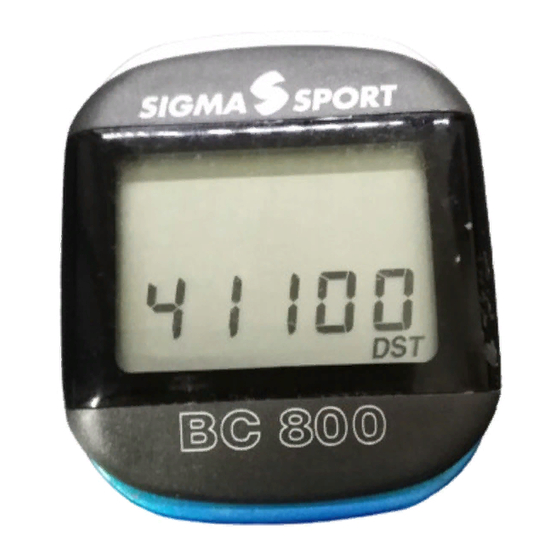 SIGMA SPORT BC 800 HANDBUCH PdfHerunterladen ManualsLib
