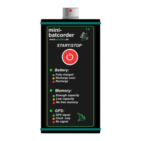 ecoobs Mini-batcorder 1.0 Bedienungsanleitung